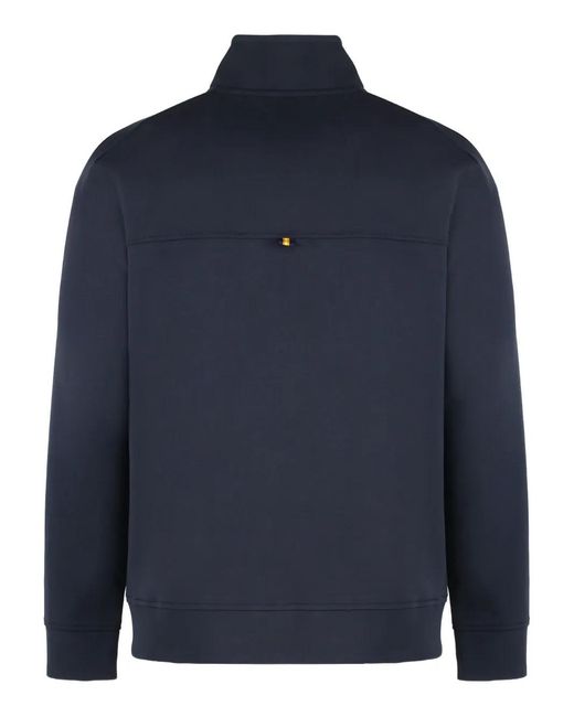 K-Way Blue Full-Zip Logo-Patch Sweatshirt for men