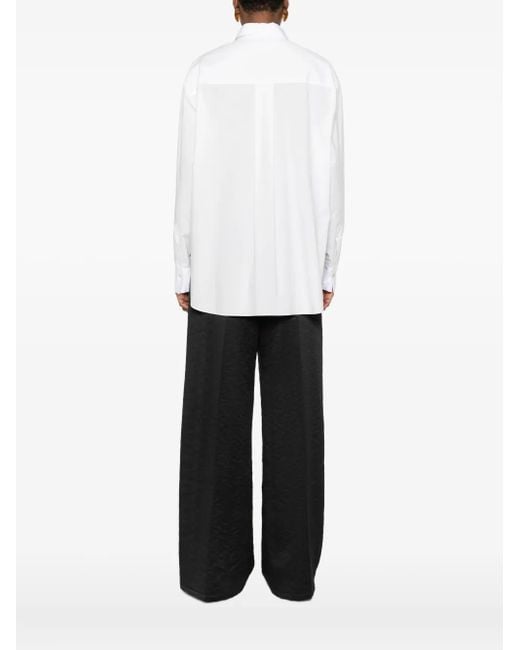Forte_forte White Chest-Pocket Cotton Shirt
