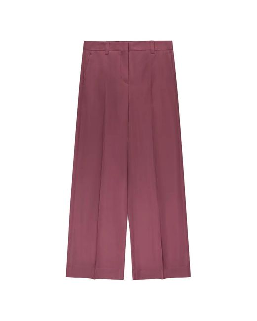 Slowear Purple Satin Regular-Fit Trousers