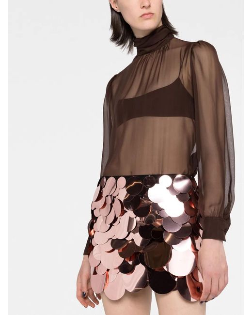 The Attico Pink Sequin Miniskirt