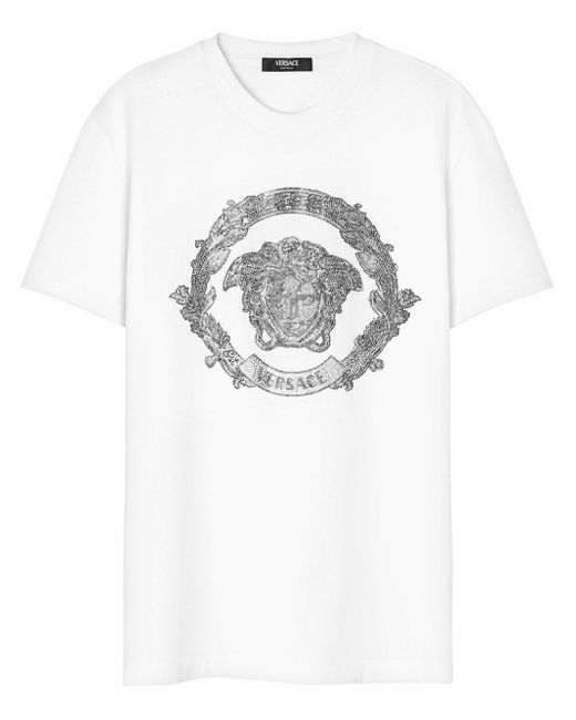 Versace White Medusa Head Cotton T-shirt for men
