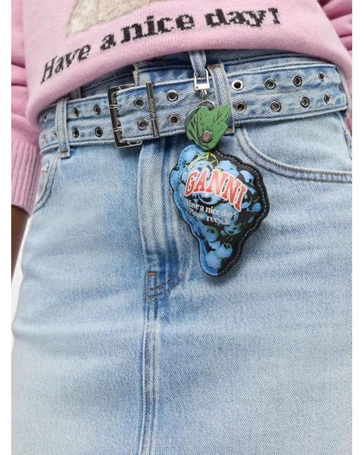 Ganni Blue Logo Keyring