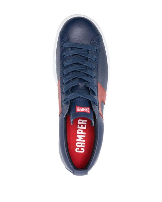 Camper Blue Runner Panelled Leather Sneakers for men
