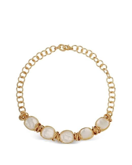 Gas Bijoux Metallic Sirena Pearl Metals Alloy Necklace