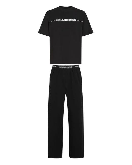 Karl Lagerfeld Logo Pajama Set in Black for Men Lyst UK