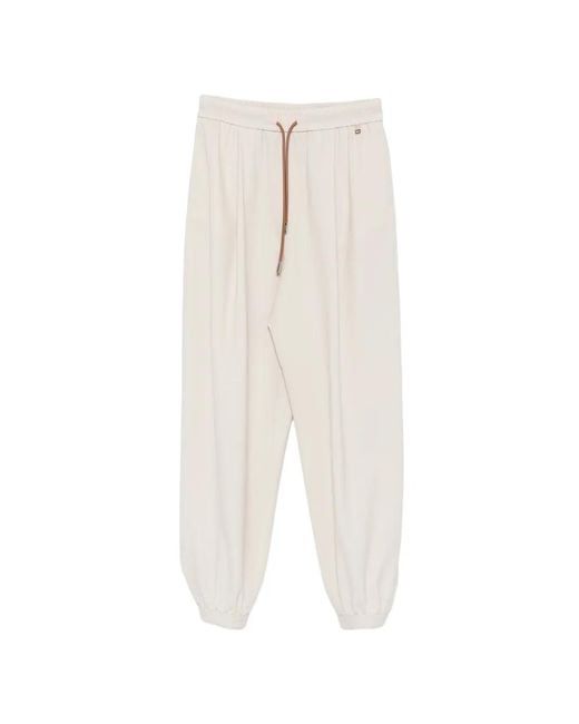 Herno White Pantalon À Taille À Lien De Resserrage Et Chevilles Élastiquées