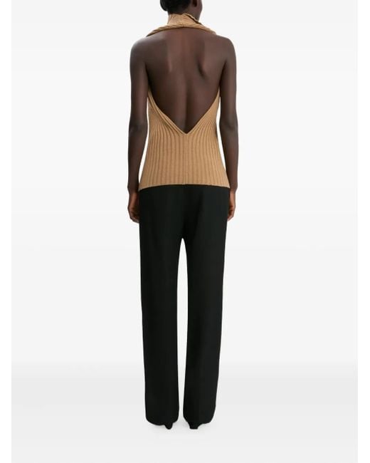 Victoria Beckham Brown Drapiertes Top