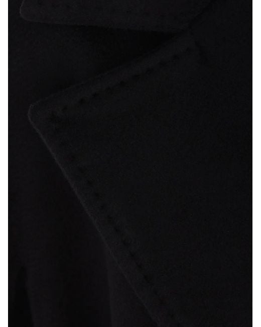 Max Mara Black Belted Notch-Lapel Coat