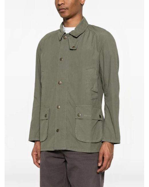 Barbour Green Ashby Buttonned-Pockets Jacket for men