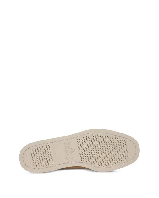 Sebago White Portland Flesh Out Boat Shoes for men
