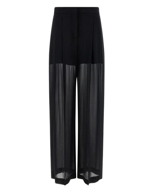 Alberta Ferretti Black Pleated-Front Palazzo Trousers