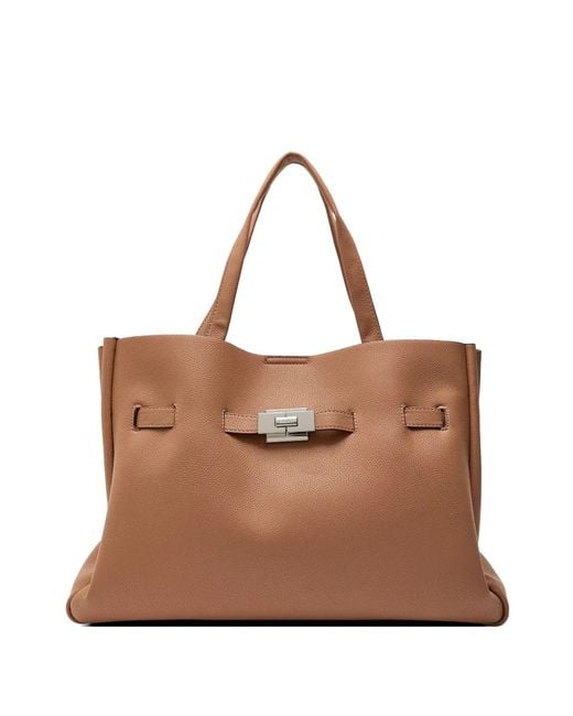 DKNY Brown Top Handle Buckle Shoulder Bag