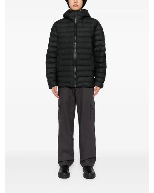 Rains Black Logo-Patch Jacket for men
