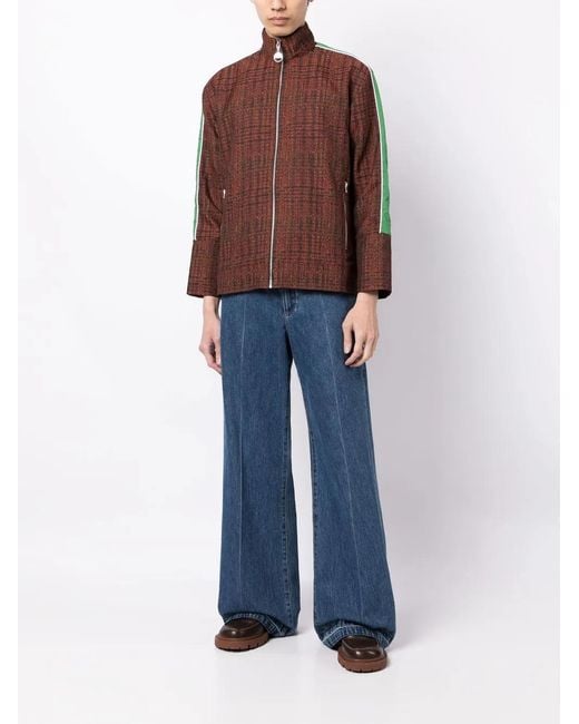 Ahluwalia Brown Blitta Check Track Jacket for men