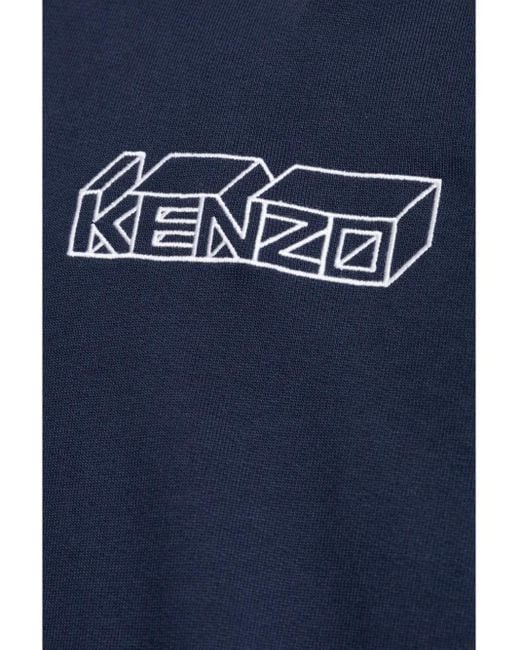KENZO Blue Kube Hoodie for men