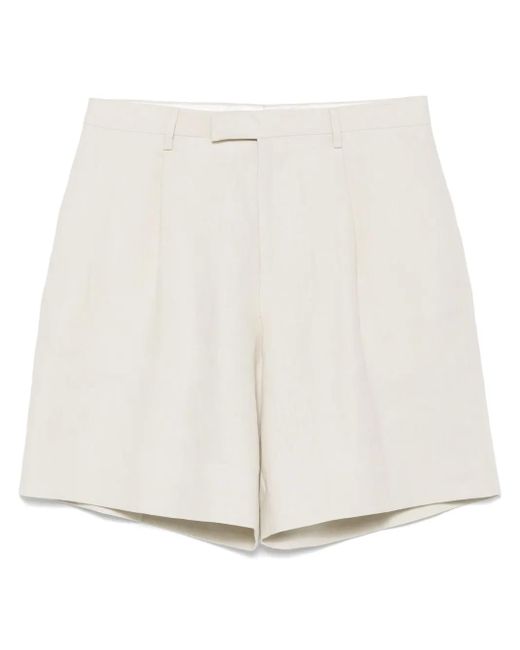 メンズ Lardini リネン ショートパンツ White