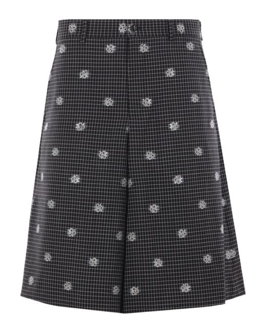 Comme des Garçons Gray Check-Print Shorts for men