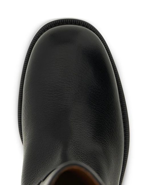 Church's Black Hammered Leather Round-Toe Boots