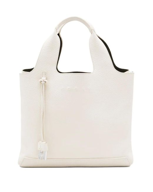 Hogan Natural Double Top-Handle Leather Tote Bag