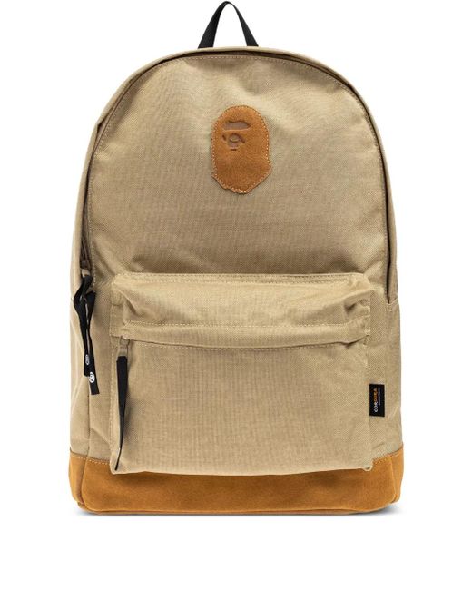A Bathing Ape Natural Ape Head-Appliqué Backpack for men