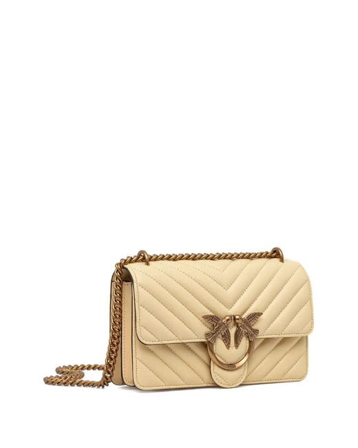 Pinko Natural Mini Love One Chevron Cross Body Bag