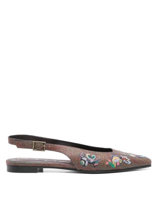 Etro Ballerina's Met Geborduurd Paisley in het Multicolor
