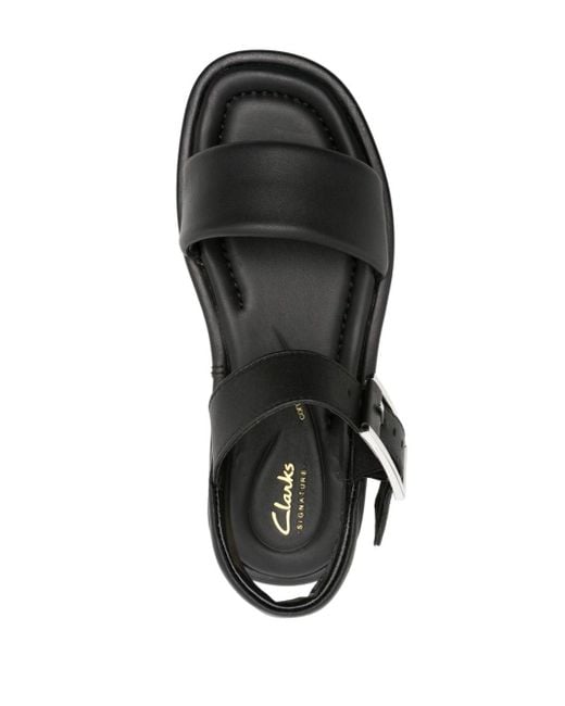 Clarks Black Alda 30mm Flatform Sandals