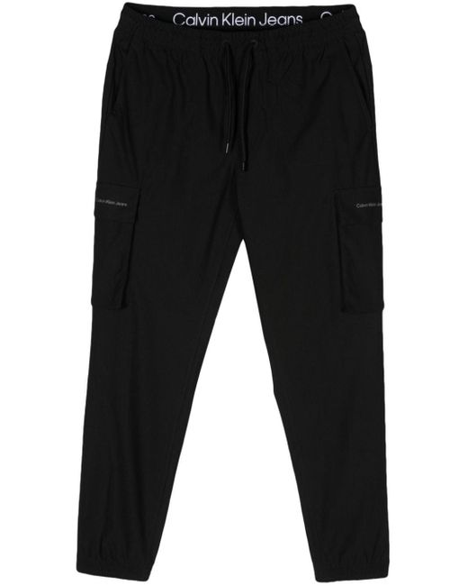 Calvin Klein Black Technical Tapered Track Pants for men