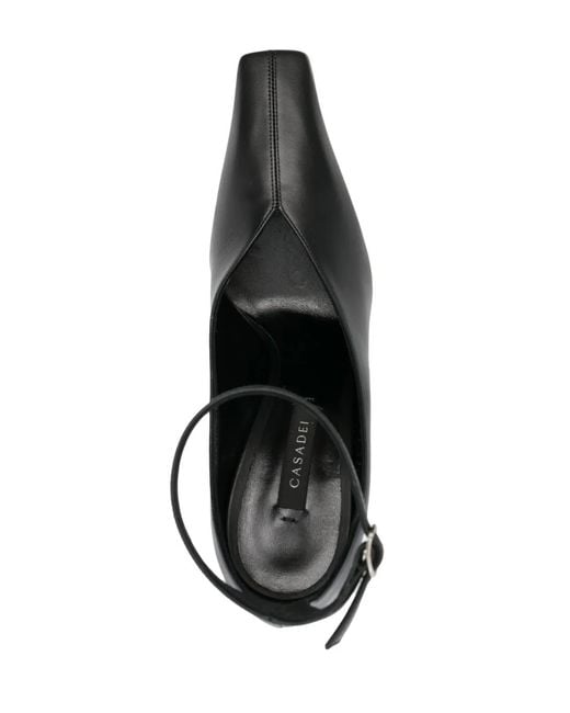 Casadei Black Pumps Mit Eckiger Kappe