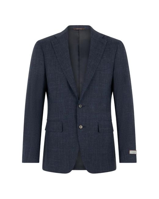 Canali Blue Buttoned Single-Breasted Suit for men