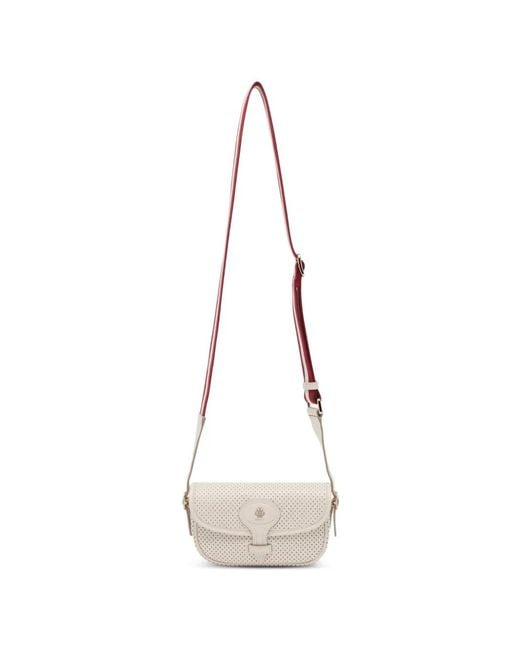 Bally White Beckett Perforated Leather Cross Body Bag