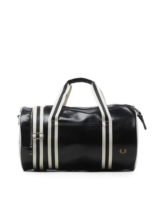 Fred Perry Black Classic Barrel Holdall for men