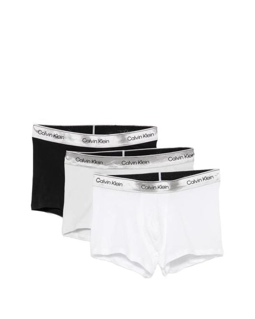 Calvin Klein White Logo-Waistband Boxes (Set Of Three) for men