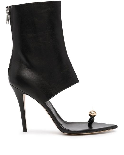 Botas con puntera abierta y tacón alto Natasha Zinko de Cuero de color  Negro - Lyst