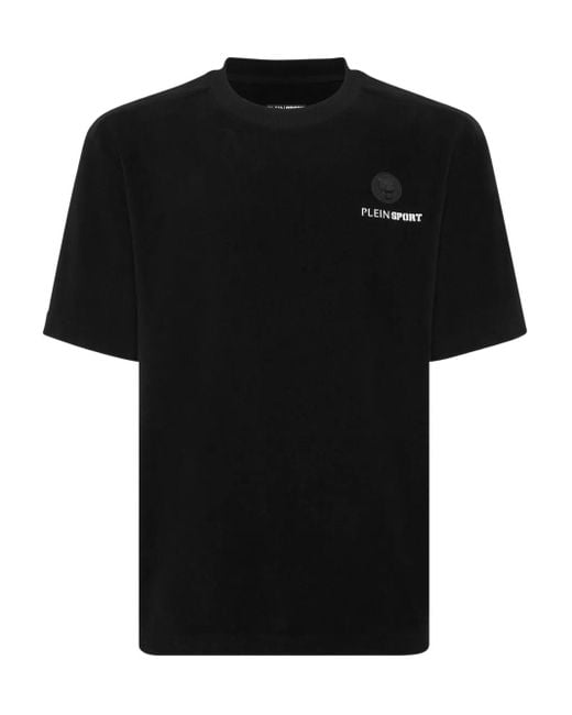 Philipp Plein Black Logo-Plaque Crew-Neck T-Shirt for men