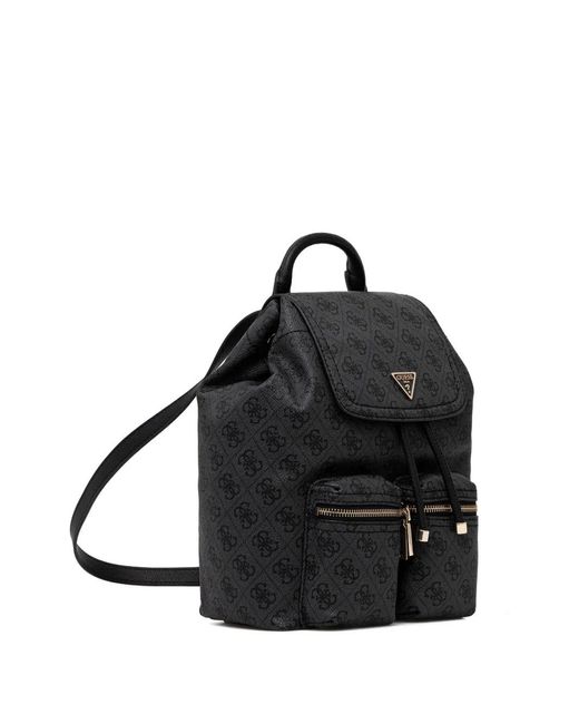 Guess Black Manhattan Monogram-Pattern Backpack