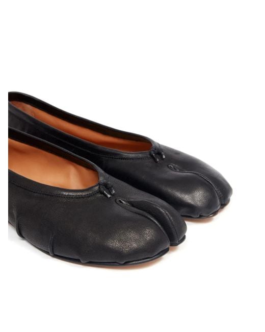 Maison Margiela Gray Nappa Leather Tabi Ballerina Flats
