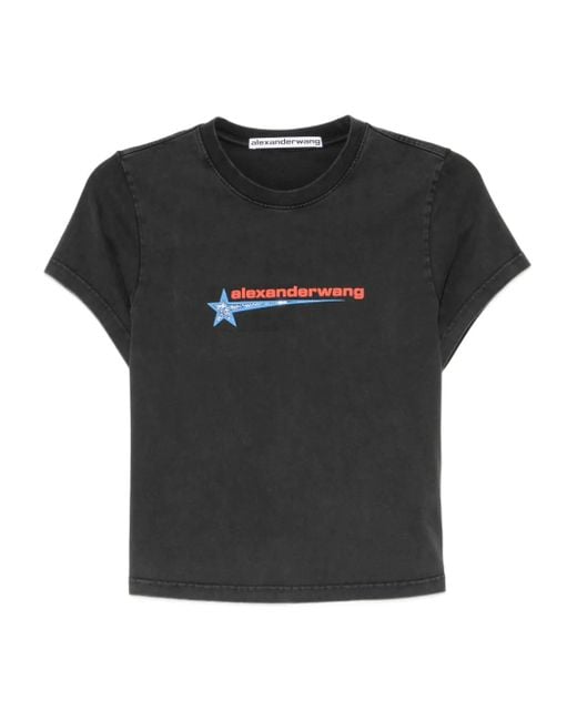 Alexander Wang Black Hotfix Star T-Shirt