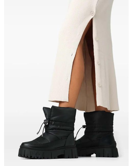 Mexx Black Quilted Platform Ankle Boots