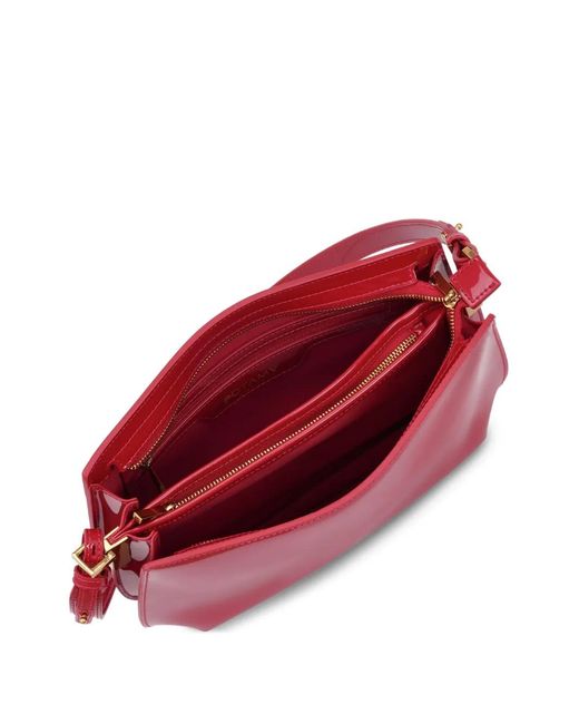 POTAMY Red Patent-Leather Shoulder Bag