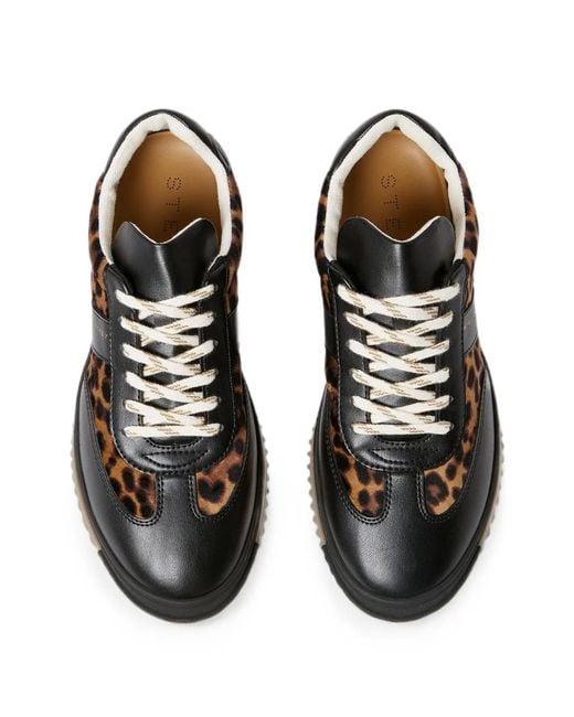 Stella McCartney Black Leopard-Print Hemp Sneakers