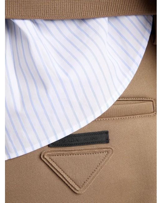 Pantalon À Taille Élastiquée Prada pour homme en coloris Brown