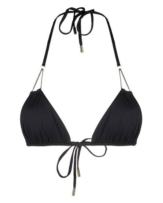 Saint Laurent Black Chain-link Detail Bikini Top