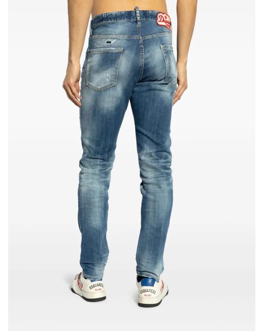 メンズ DSquared² ロゴパッチ ジーンズ Blue