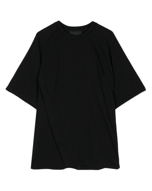 HELIOT EMIL Black Crew-neck Short-sleeve T-shirt for men