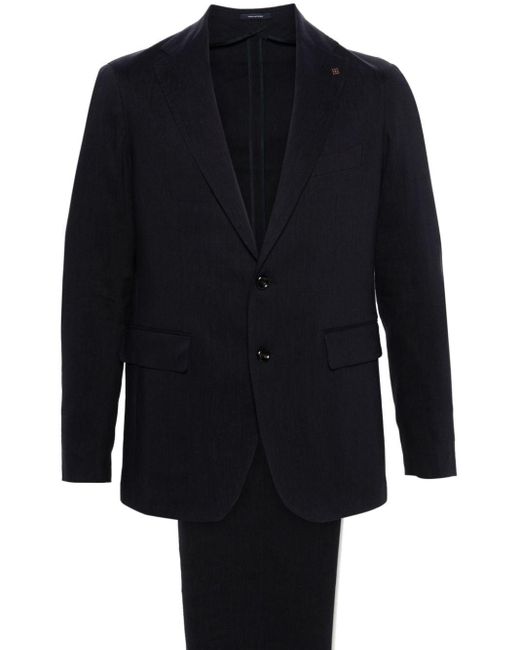 Tagliatore Blue Textured Single-breasted Suit for men