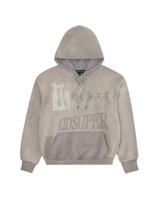 Kidsuper Gray Sun-Faded Hoodie for men