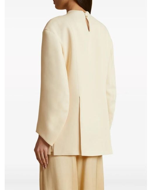 Khaite Natural The Mahni Slit-Detail Blouse