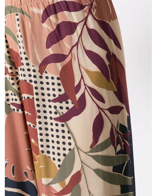 Amir Slama Multicolor Palm Leaf Print Straight Trousers