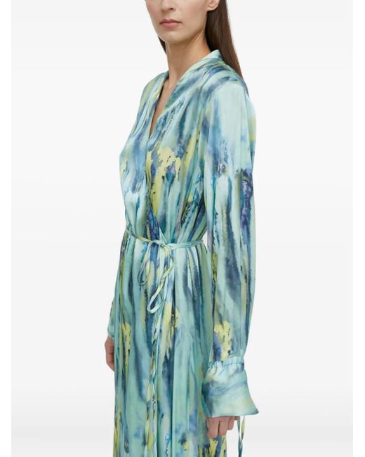Gestuz Blue Walerygz Tie-Waist Maxi Dress
